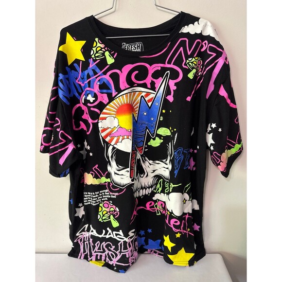 GRATEFUL DEAD SHROOMS RESPECT SAVAGE GRAFFITI TEE  FRESH LAUNDRY 3x - Picture 1 of 5